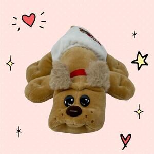 Pound Puppies Hasbro Newborn Light Brown Plush Diaper Travel Carry Along Toy